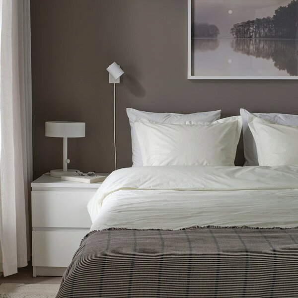 [IKEA/イケア/通販]HAMPFLOCKEL ハムプフロッケル 掛け布団カバー&枕カバー(枕カバー2枚), ホワイト, 200x200/50x60 cm[A](a)(90606373) [3]