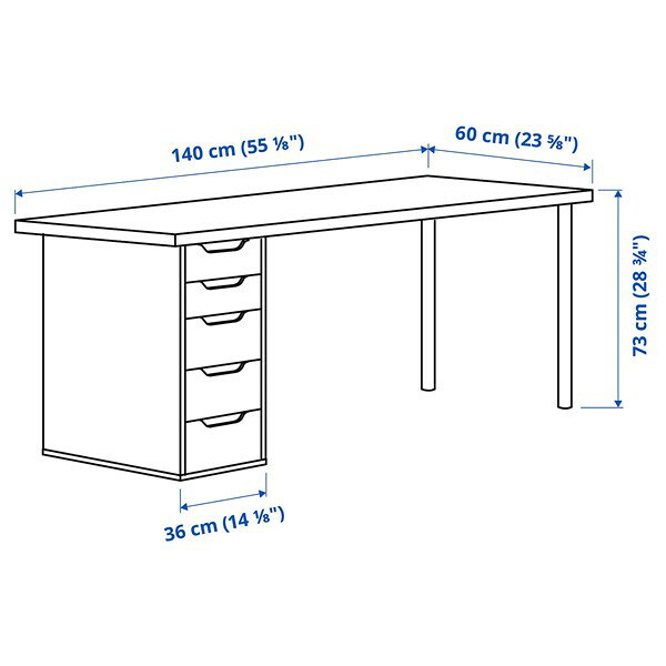 [IKEA/イケア/通販]LAGKAPTEN ラグカプテン / ALEX アレクス デスク, グレー/木目調, 140x60 cm[4](d)(99585385) [2]