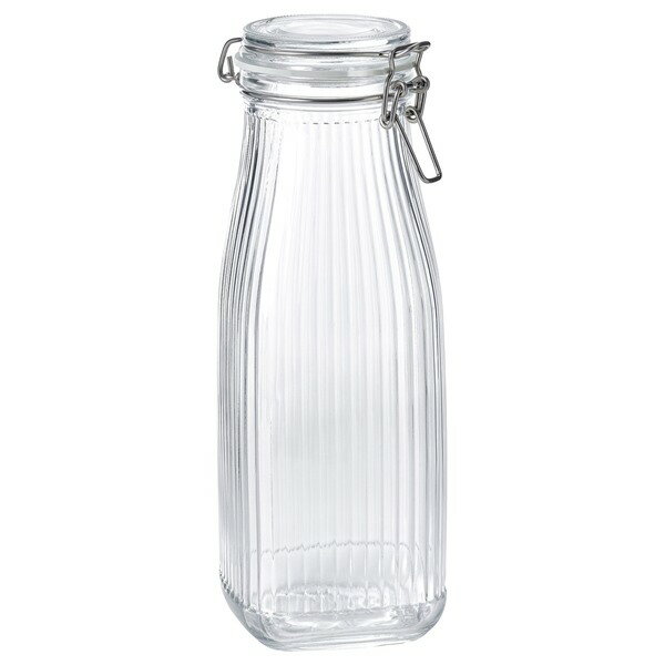 [IKEA/イケア/通販]KOSSEBAR ショッセベール ボトル型ふた付き容器, クリアガラス, 1 l[A](b)(50598539)