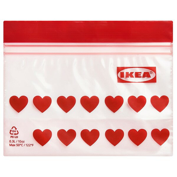 [IKEA/イケア/通販]ISTAD イースタード フリーザーバッグ, レッド/ハート, 0.3 l[A](a)(10543394)