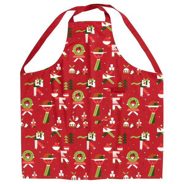 [IKEA/イケア/通販]VINTERFINT ヴィンテルフィント エプロン, クリスマス模様 レッド, 85x89 cm[B](b)(10604274)