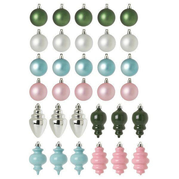 [IKEA/イケア/通販]VINTERFINT ヴィンテルフィント ツリーオーナメント32点セット, ボールオーナメント 形ミックス/ミックスカラー[A](20604669)のサムネイル