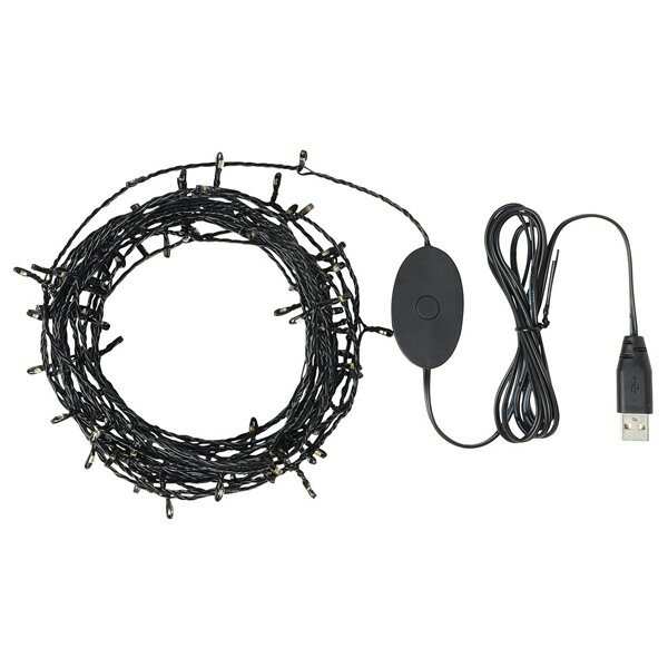 [IKEA/イケア/通販]STRALA ストローラ LEDライトチェーン 全100球, ブラック[A](a)(00599070)
