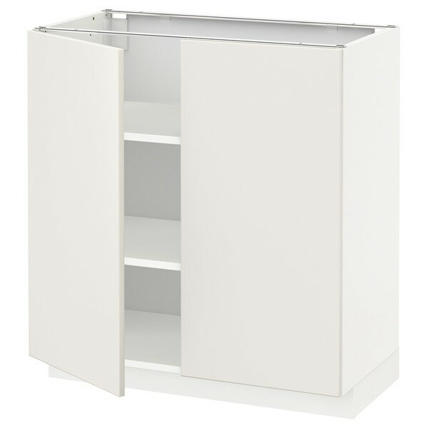 [IKEA/イケア/通販]METOD メトード ベースキャビネット 棚板/扉2枚付き, ホワイト/...