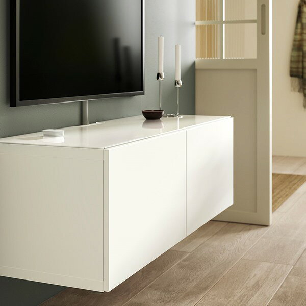 [IKEA/イケア/通販]BESTA ベストー テレビ用トップパネル, ガラス/ホワイト, 120x40 cm[G](a)(20618204) [3]