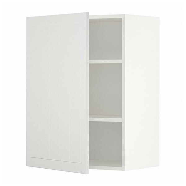 Rakuten - [IKEA/イケア/通販]METOD メトード ウォールキャビネット 棚板付き, ホワイト/ステーンスンド ホワイト, 60x37x80 cm[4](a)(99450862)
