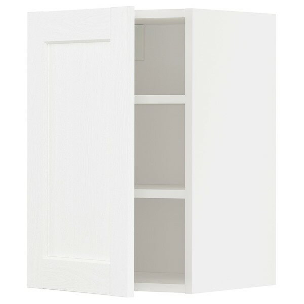 Rakuten - [IKEA/イケア/通販]METOD メトード ウォールキャビネット 棚板付き, ホワイト エンコーピング/ホワイト 木目調, 40x37x60 cm[4](a)(09473976)