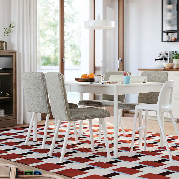 [IKEA/イケア/通販]TONSTAD トンスタード / TONSTAD トンスタード テーブル&チェア4脚, オフホワイト/ヴィーアルプベージュ/ブラウン オフホワイト, 140/196x85 cm[10](a)(89599726) [2]