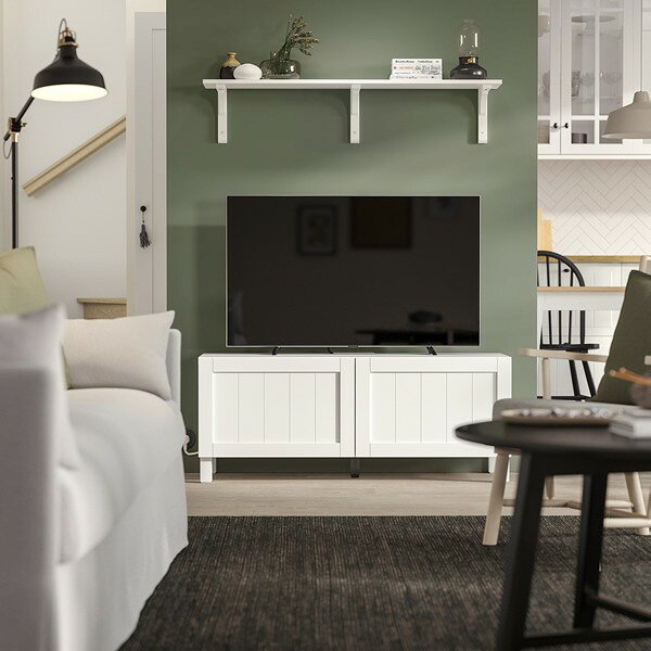 [IKEA/イケア/通販]BESTA ベストー テレビ台 扉付き, ホワイト/ピープマカレ ホワイト, 120x42x48 cm[10](a)(09597571) [2]