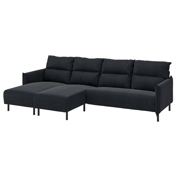 乐天商城 - [IKEA/イケア/通販]MANNARP マッナルプ 4人掛けソファ 寝椅子付き, サクセマーラ ブラックブルー[12](a)(09604091)