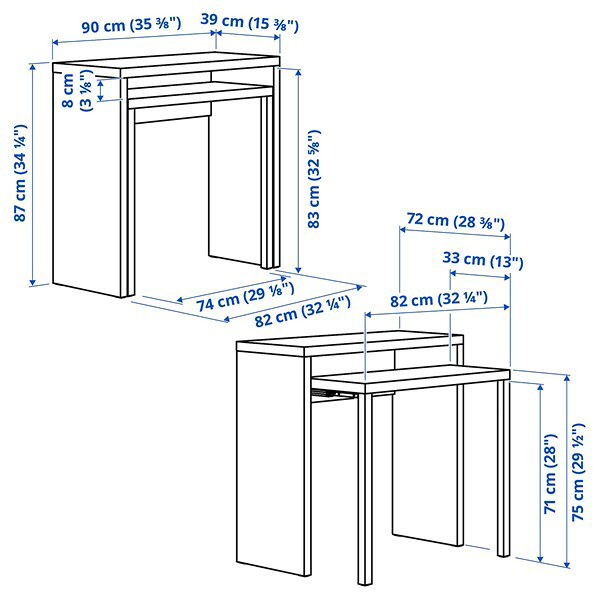 [IKEA/イケア/通販]LANGDHOPP レングドホップ 引き出し式デスク, ホワイト, 90x39/71 cm[E](00590791) [3]