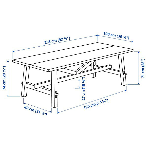 [IKEA/イケア/通販]SKOGSTA スコグスタ / SKOGSTA スコグスタ テーブル&チェア6脚, アカシア材/ブラック, 235 cm[9](39612631) [3]