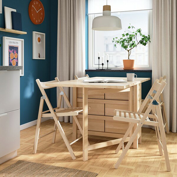 [IKEA/イケア/通販]NORDEN ノールデン / FROSVI フロースヴィ テーブル&チェア4脚, バーチ/ビーチ, 26/89/152 cm[6](69568900) [2]
