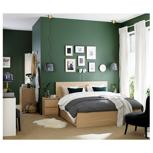 WEBYセレクション 楽天市場店の[IKEA/イケア/通販]MALM マルムベッドフレーム 収納ボックス2個付き, ホワイトステインオーク材突き板,160x200 cm[3](69200940)｜アングル3