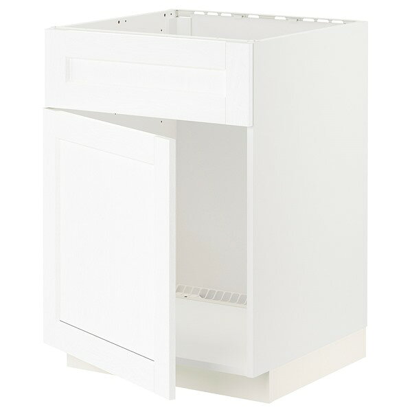 [IKEA/イケア/通販]METOD メトードベースキャビネット シンク用 扉/引き出し前部, ホワイト エンコーピング/ホワイト 木目調,60x60x80 cm[5](09473877)