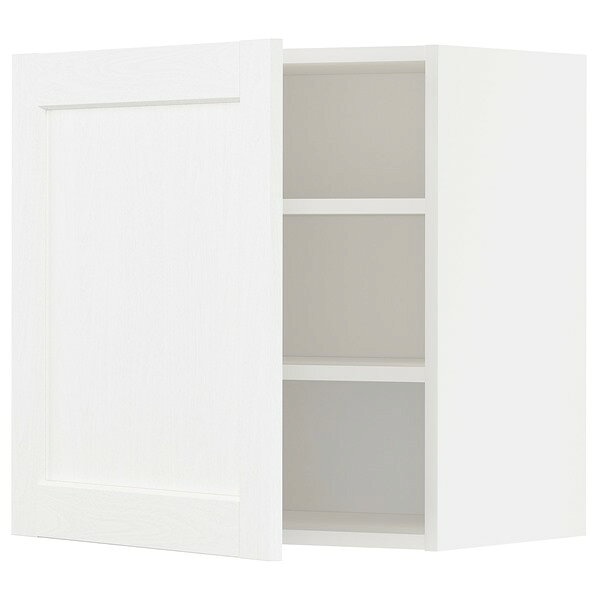 [IKEA/イケア/通販]METOD メトードウォールキャビネット 棚板付き, ホワイト エンコーピング/ホワイト 木目調,60x37x60 cm[4](69473978)