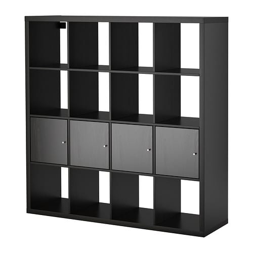 Rakuten - [IKEA/イケア/通販]KALLAX カラックス シェルフユニット インサート4個付き, ブラックブラウン【北欧・キャビネット・ディスプレイラック・オープンシェルフ】[6](d)(39197430)
