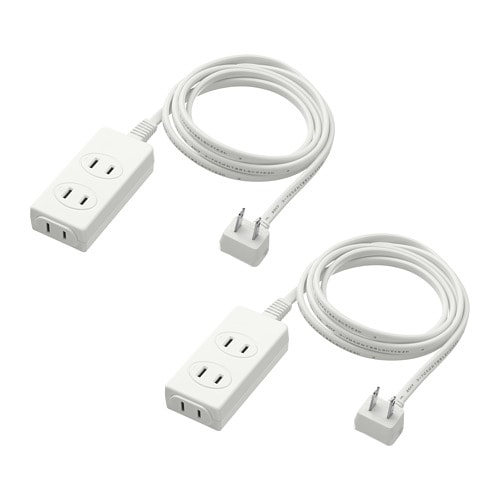 [IKEA/イケア/通販]KOPPLA コップラ 電源タップ 3個口, アース無 ホワイト[A](c)(60097928)