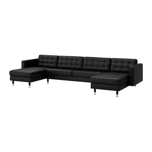 Leather - [IKEA/イケア/通販]LANDSKRONA ランズクローナ 5人掛けソファ, 寝椅子付き/グラン/ボームスタード ブラック/メタル[6](a)(79046199)
