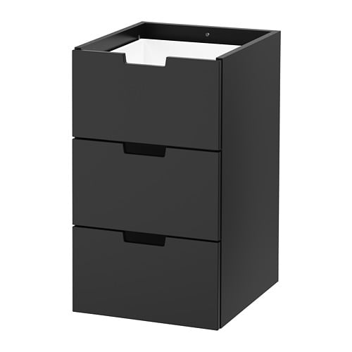 NORDLI ノールドリ モジュール式チェスト（引き出し×3）, チャコール(a)(90365929)
