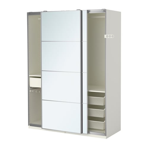 【IKEA/イケア/通販】 PAX パックス ワードローブ, ホワイト, アウリ ミラーガラス(a)(S79030023)【代引不可商品】