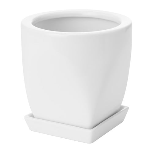【IKEA/イケア/通販】 PEPPARMIX ペッパルミクス 植木鉢 受け皿付き, ホワイト(a)(90385300)