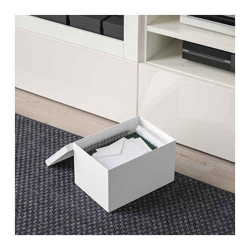 【IKEA/イケア/通販】TJENAティエナ収納ボックスふた付き,ホワイト(a)(30395420)