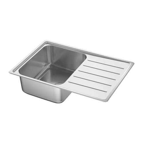 [IKEA/イケア/通販]VATTUDALEN ヴァトゥダーレン はめ込み式シンク 1ボウル 水切り付き, ステンレススチール[CE](a)(09158171)
