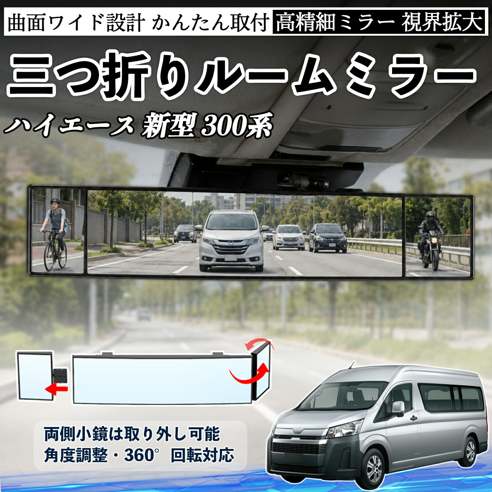 楽天市場】ハイエース バイザー（ルームミラー｜アクセサリー）：車
