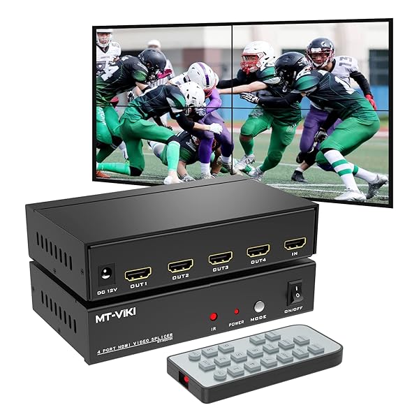 ビデオウォールコントローラー 2x2 ビデオウォールプロセッサー 4K 30Hz シームレ...