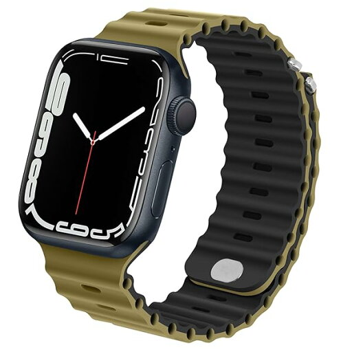 バンド コンパチブル アップルウォッチ バンド 41mm 40mm 38mm, 防水シリコンスポーツストラップ コンパチブル iWatch バンド シリーズ SE 9 8 7 6 5 4 3 2 1(オリーブ/黒) バンド コンパチブル アップルウォッチ バンド 41mm 40mm 38mm, 防水シリコンスポーツストラップ コンパチブル iWatch バンド シリーズ SE 9 8 7 6 5 4 3 2 1(オリーブ/黒)