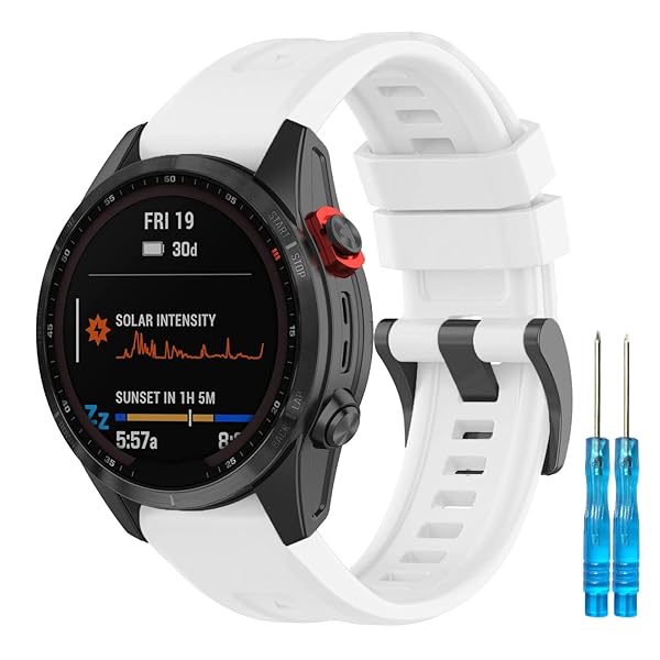 シリコンストラップ バンド 26mm Compatible for Garmin Fenix 7X/Fenix 7X Solar/Fenix 6X/Fenix 6X Pro/Fenix 6X Sapphire/Fenix 5X Sapphire/Fe