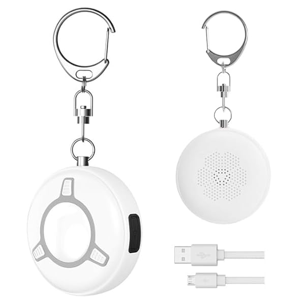 【2024年度 先行発売】新登場 防犯ブザー 防犯アラーム 130dB 大音量 USB充電式 LEDライト付き 防水 防犯ベル 小学生 男の子 女の子 子供 女性 シンプル 防犯 ブザー/防犯グッズ ランドセルに付ける【ホワイト】