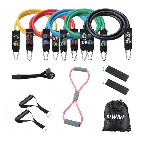 フィットネスチューブ チューブ 12点セット 筋トレ 天然ゴム 収納袋付き レジスタンスバンド