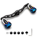 88/90/105/115mm リール ハンドル 22mm ノブ搭載 シマノ(SHIMANO) ダイワ(DAIWA) アブ(Abu) 通用 ベイトリール 用 Aurora Series (105mm - ブラック) (219)