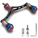 V4.0 80/98mm リール ハンドル 航空アルミ製 シマノ ダイワ 通用 スピニングリール 用 Arch Aurora (桜ピンク(ノブ)&ブラック(ハンドル), V4.0-98mm) (0094)
