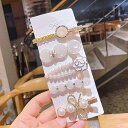 ヘアクリップ パール ヘアピン おしゃれ 女の子 髪飾り ガールズ 髪留め 一字型ピン ダッククリップ 入学式 卒業式 結婚式 (パールタイプ5個)