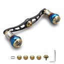 V2.0 90mm/105mm/115mm ベイト リール ハンドル シマノ(shimano) ダイワ(daiwa) アブガルシア(abu) 通用 ベイトリール 用 航空アルミ製 Aurora Series (V2.0-90mm - ブラック&ゴール