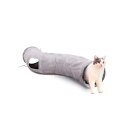 猫 トンネル キャットトンネル おもちゃ スエード製 ウサギ 小動物 頑丈 丈夫 玩具 一人遊び 運動不足解消 人気 キャットトイ ペット玩具 猫遊び ペット用品 - グレー S字型