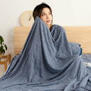 タオルケット シングル 夏用 ブランケット 綿100% 毛布 接触冷感Q-MAX 0.40 冷感地&タオル地 リバーシブル キルトケット ひんやり 冷感ケット 洗える 吸湿速乾 抗菌防臭 防ダニ加工 軽量 春夏秋兼用 140x200cm ネイビー