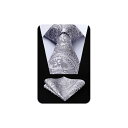 結婚式 シルバー ネクタイ チーフ セット メンズ ペイズリー柄 ネクタイ フォーマル 礼服用 紳士 入学式 卒業式 ブランド プレゼントHP-01