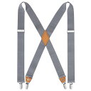 グレー サスペンダー X型 幅35mm メンズ レディース ズボン吊り サスペンダー 無地 紳士用 ホルスター 結婚式 ビジネス カジュアル フォーマル