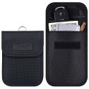 リレーアタック防止ポーチ スマートキーケース RFIDブロッキング リレーアタック車盗難防止 カーセキュリティ 防犯対策 スキミング防止 ブラック 2枚入り