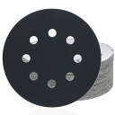 サンディングディスク 125mm #2000番 耐水サンドペーパー 8穴 丸型 マジック式 サンディングペーパー 鏡面磨き紙ヤスリ(50枚セット)ヘッドライトの研磨 木工DIY作業に(4)