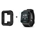 Garmin Forerunner 35 ケース, シリコーン ケース + ガラス フィルム付き (2枚)対応 GARMIN(ガーミン) ForeAthlete 35J (ブラック ケース+フィルム)