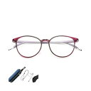 老眼鏡 おしゃれ 超軽量 老眼用メガネ レディース メンズ ブルーライトカット 丸型フレーム眼鏡 UV カット 5009 (むらさき, 2.5, 倍率)