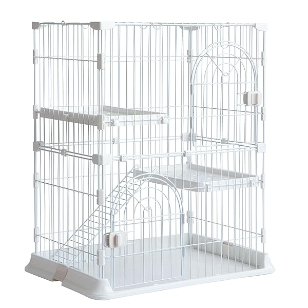 猫ケージ キャットケージ 高さ89* 幅75*奥行43 猫 ケージ 大型 ペットケージ 脱走防止 留守番 1段 2段 ..