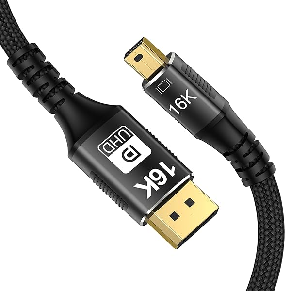 Mini DP-DisplayPort 1M 16Kケーブル8K（7680x4320）@ 120Hz 4K @ 240Hz DisplayPort 2.0 2.1双方向伝送DisplayPort-Mini DisplayPort 16Kケーブル