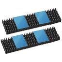 ヒートシンク 20mmX14mmX6mm firetv スティック ブラック 熱伝導性両面テープ付き 熱暴走対策 密度が高い歯 冷却フィン アルミニウム製 放熱板 DIYキット ICチップ MOSFET 回路基板 ハイパワーLEDアンプに適用 10個(2)
