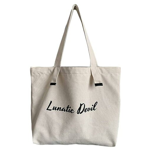 かわいいキャンバスバッグ トートバッグ 大容量 肩掛けバッグ 通学 出掛けバッグ ファスナー付き (Lunatic Devil) かわいいキャンバスバッグ トートバッグ 大容量 肩掛けバッグ 通学 出掛けバッグ ファスナー付き (Lunatic Devil)